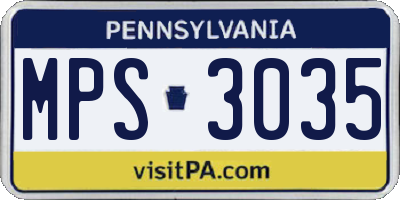 PA license plate MPS3035