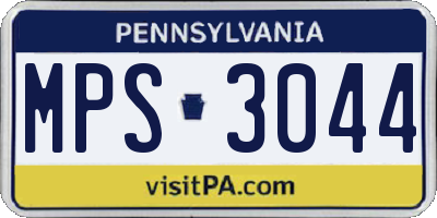 PA license plate MPS3044