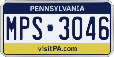 PA license plate MPS3046