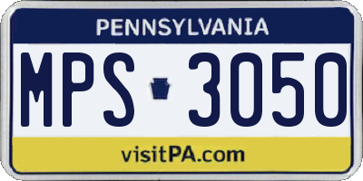 PA license plate MPS3050