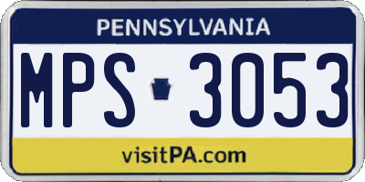 PA license plate MPS3053