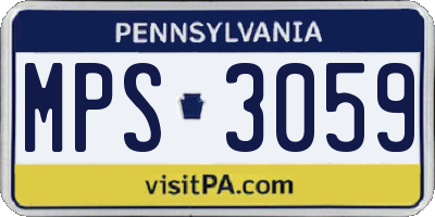 PA license plate MPS3059