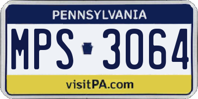 PA license plate MPS3064
