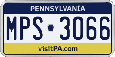 PA license plate MPS3066