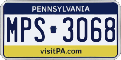 PA license plate MPS3068