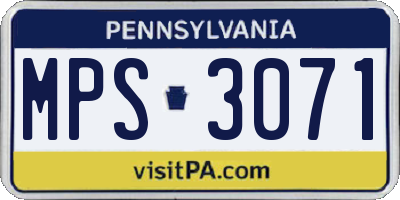 PA license plate MPS3071