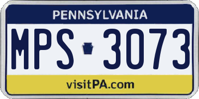 PA license plate MPS3073