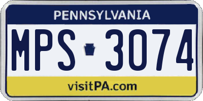 PA license plate MPS3074