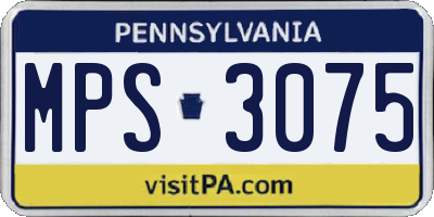 PA license plate MPS3075