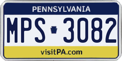 PA license plate MPS3082