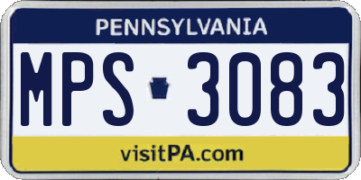 PA license plate MPS3083