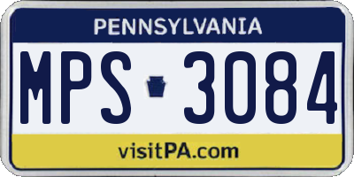 PA license plate MPS3084