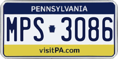 PA license plate MPS3086