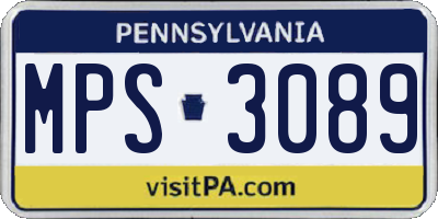 PA license plate MPS3089