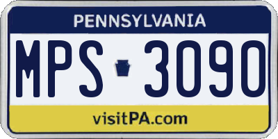 PA license plate MPS3090