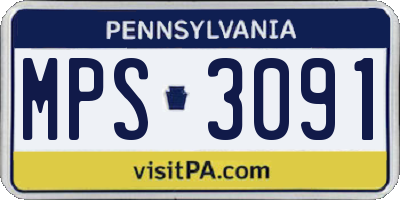 PA license plate MPS3091
