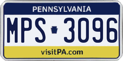 PA license plate MPS3096