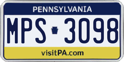 PA license plate MPS3098