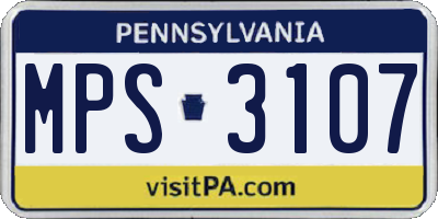 PA license plate MPS3107
