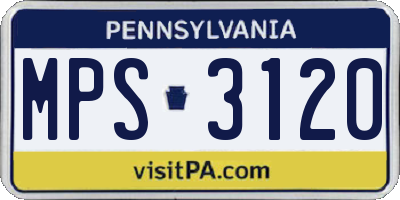 PA license plate MPS3120