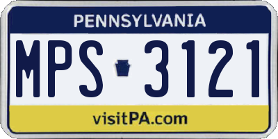 PA license plate MPS3121