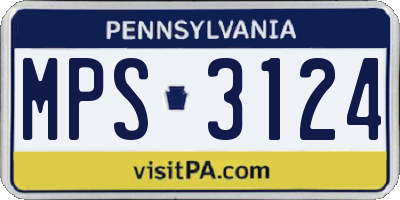 PA license plate MPS3124