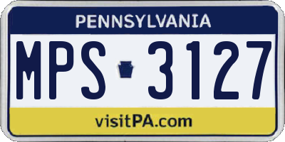 PA license plate MPS3127