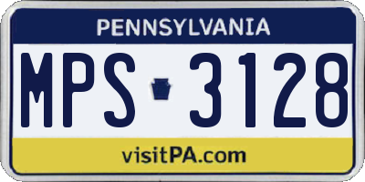 PA license plate MPS3128