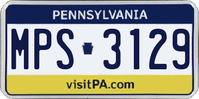 PA license plate MPS3129