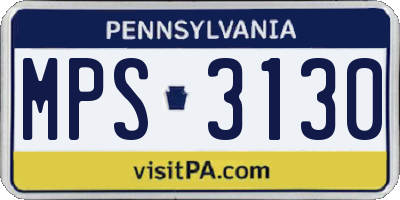 PA license plate MPS3130