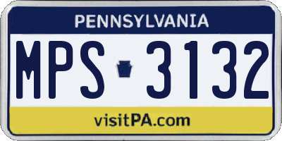 PA license plate MPS3132