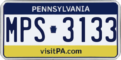 PA license plate MPS3133