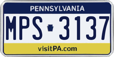 PA license plate MPS3137