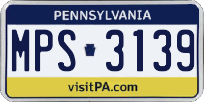 PA license plate MPS3139