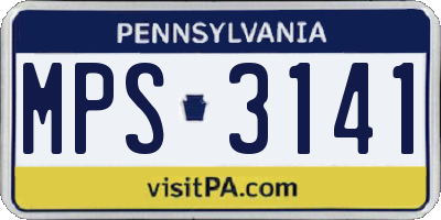 PA license plate MPS3141