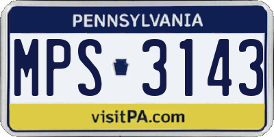 PA license plate MPS3143