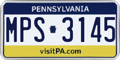 PA license plate MPS3145