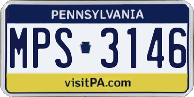 PA license plate MPS3146