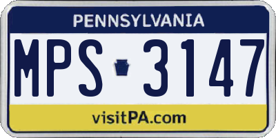PA license plate MPS3147