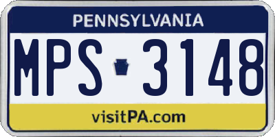 PA license plate MPS3148