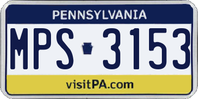 PA license plate MPS3153
