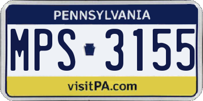 PA license plate MPS3155