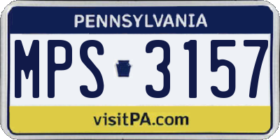 PA license plate MPS3157