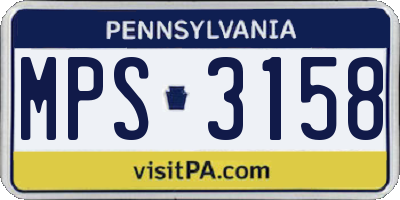 PA license plate MPS3158