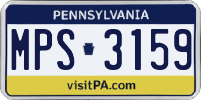 PA license plate MPS3159
