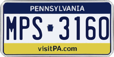 PA license plate MPS3160