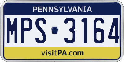 PA license plate MPS3164