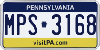 PA license plate MPS3168