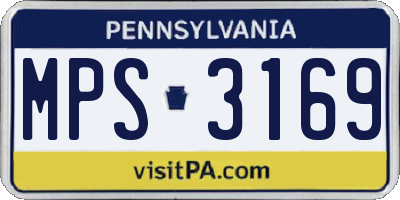 PA license plate MPS3169