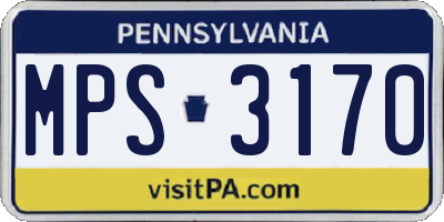 PA license plate MPS3170